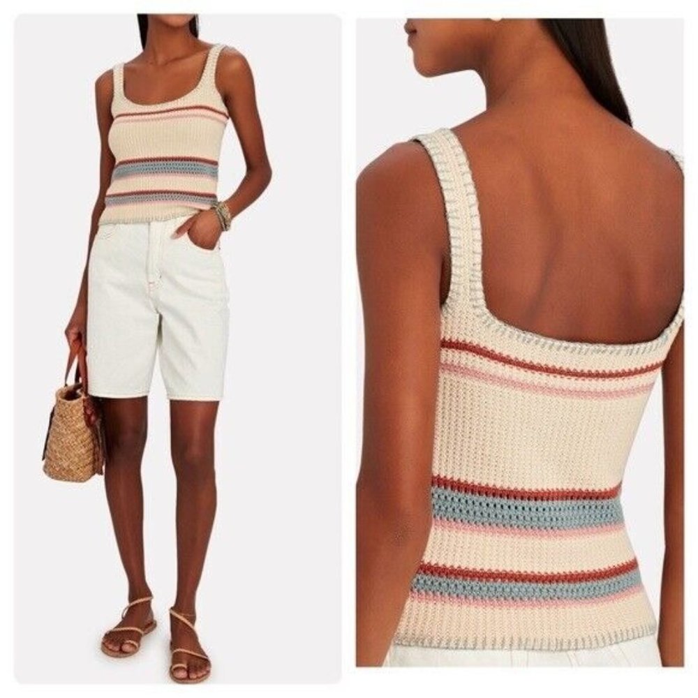 Rails Womens Sienna Rainbow Multi Knit Tank Top Stripe Sleeveless Size Medium